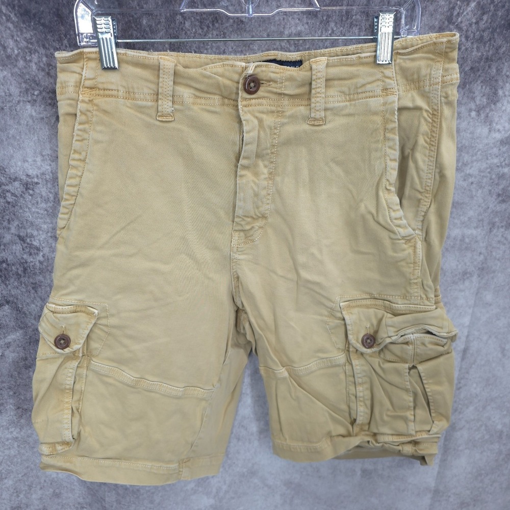 American Eagle Cargo Shorts Mens 34 Beige Classic Hiking Utility Outdoor Cotton